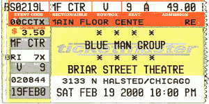 Blue Man ticket (12k)